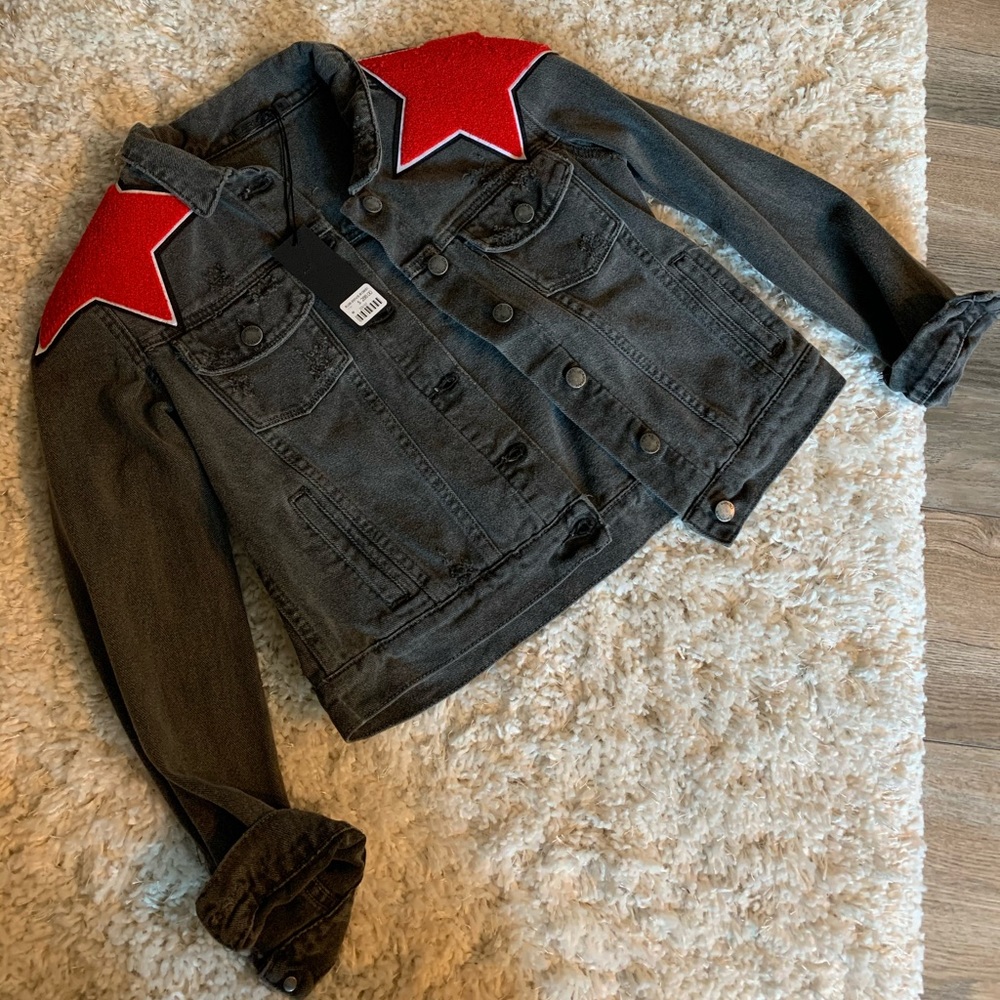 Denim Carmar Jacket with Star patches